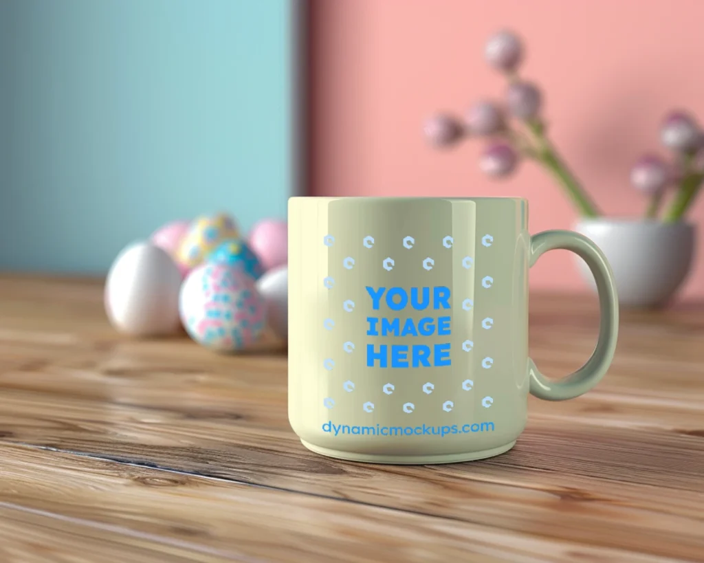 11oz Blank Cream Ceramic Coffee Mug Mockup Template