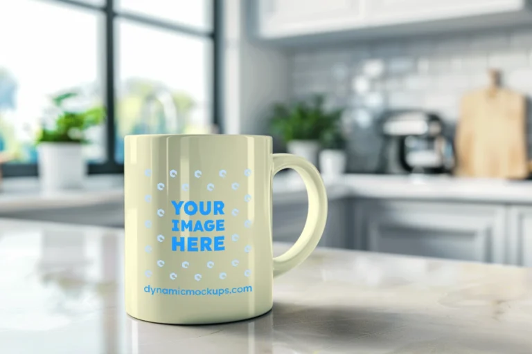 11oz Blank Cream Ceramic Coffee Mug Mockup Template