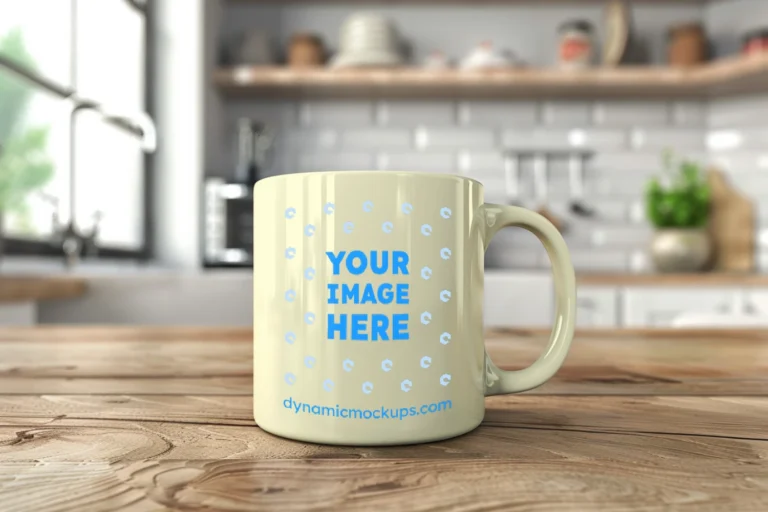 11oz Blank Cream Ceramic Coffee Mug Mockup Template