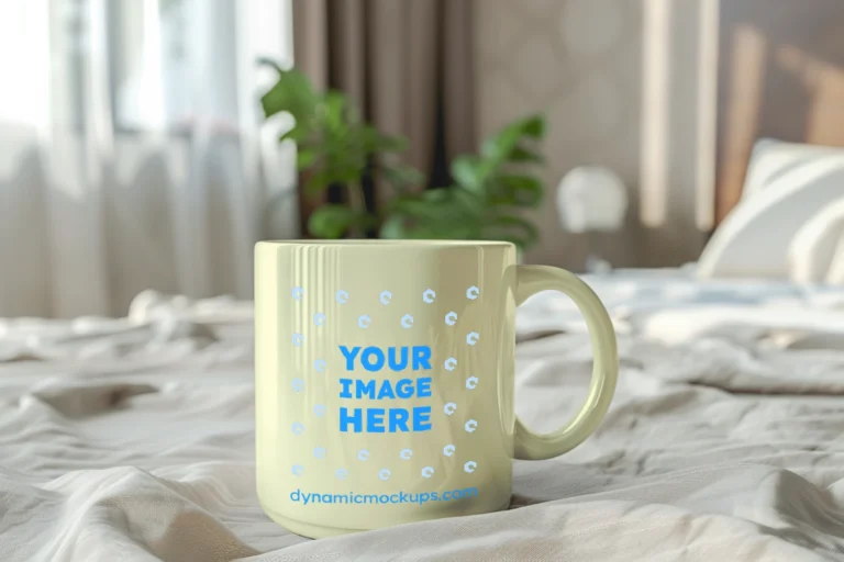 11oz Blank Cream Ceramic Coffee Mug Mockup Template