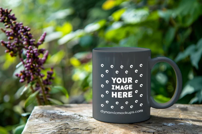 11oz Blank Dark Gray Ceramic Coffee Mug Mockup Template