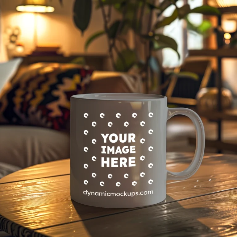 11oz Blank Gray Ceramic Coffee Mug Mockup Template