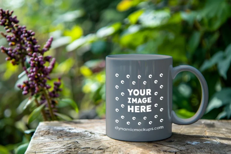 11oz Blank Gray Ceramic Coffee Mug Mockup Template