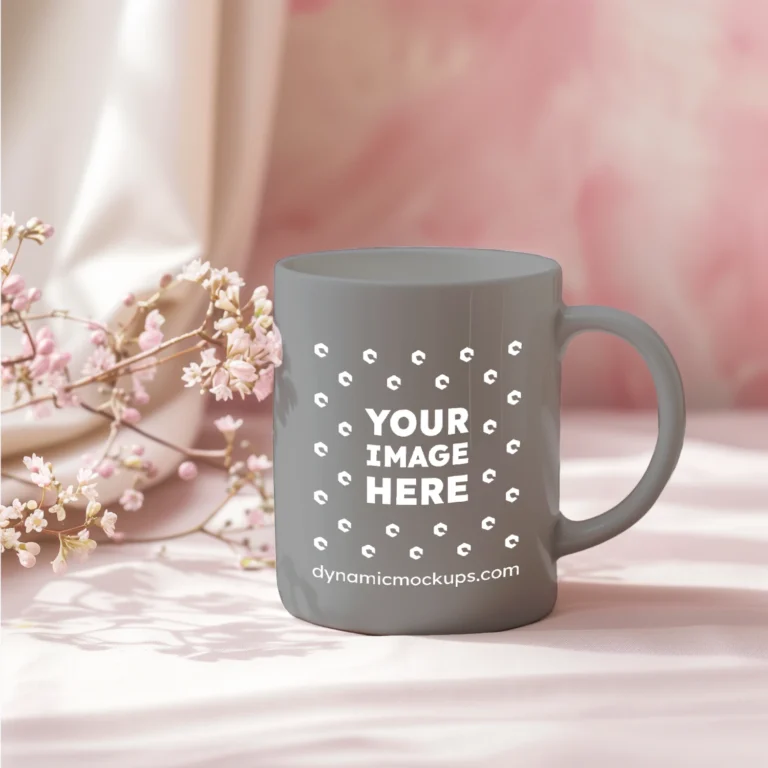 11oz Blank Gray Ceramic Coffee Mug Mockup Template