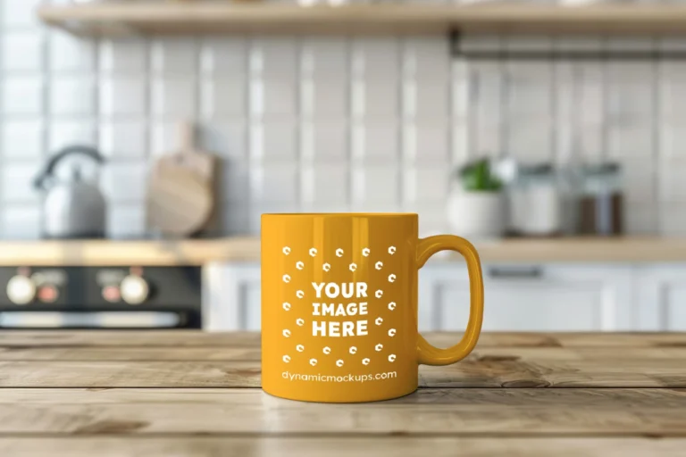 11oz Blank Orange Ceramic Coffee Mug Mockup Template