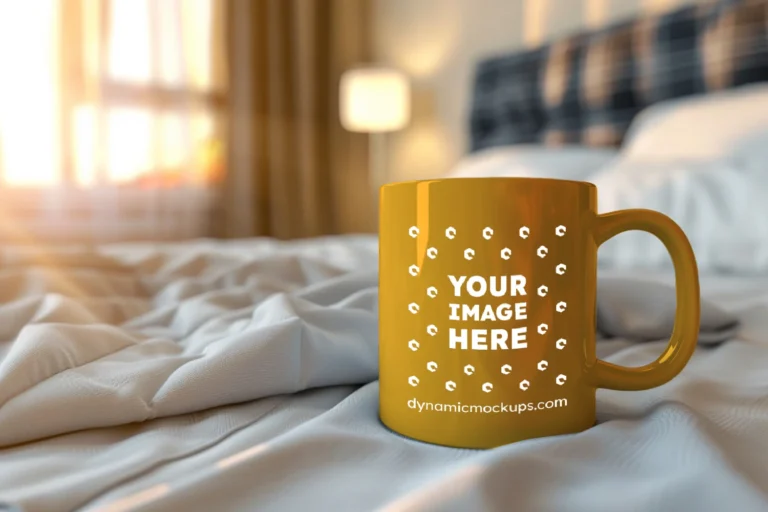 11oz Blank Orange Ceramic Coffee Mug Mockup Template