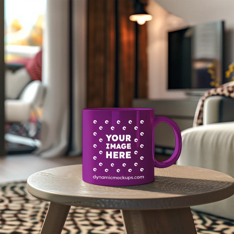 11oz Blank Purple Ceramic Coffee Mug Mockup Template