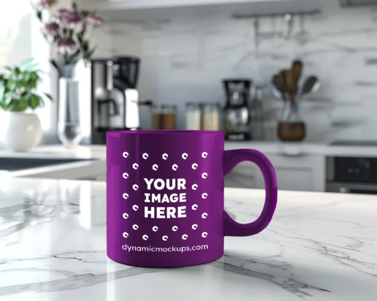 11oz Blank Purple Ceramic Coffee Mug Mockup Template