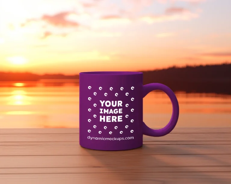 11oz Blank Purple Ceramic Coffee Mug Mockup Template