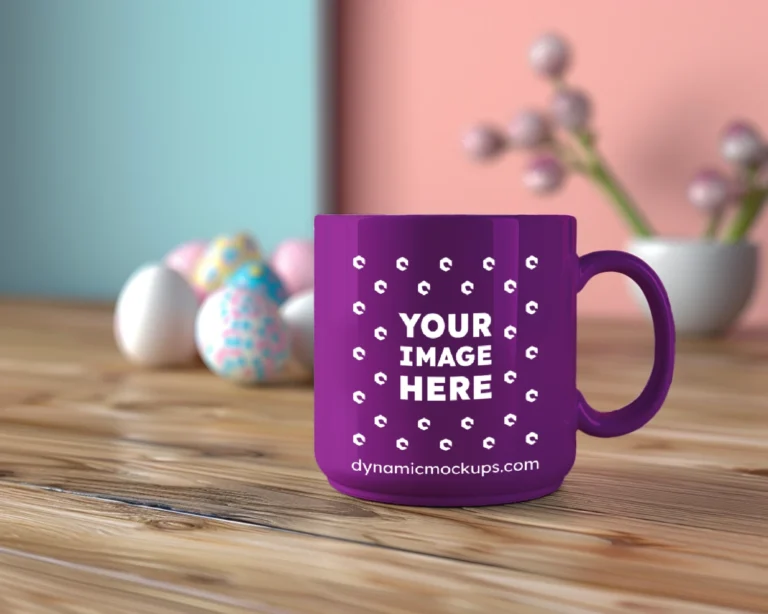 11oz Blank Purple Ceramic Coffee Mug Mockup Template