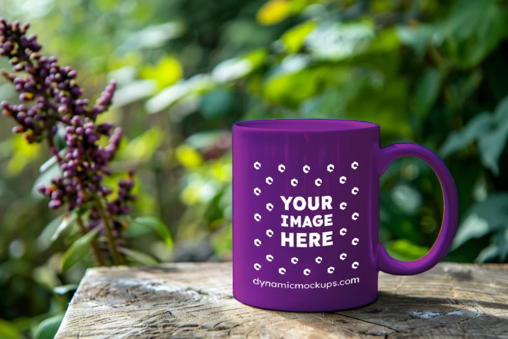 11oz Blank Purple Ceramic Coffee Mug Mockup Template