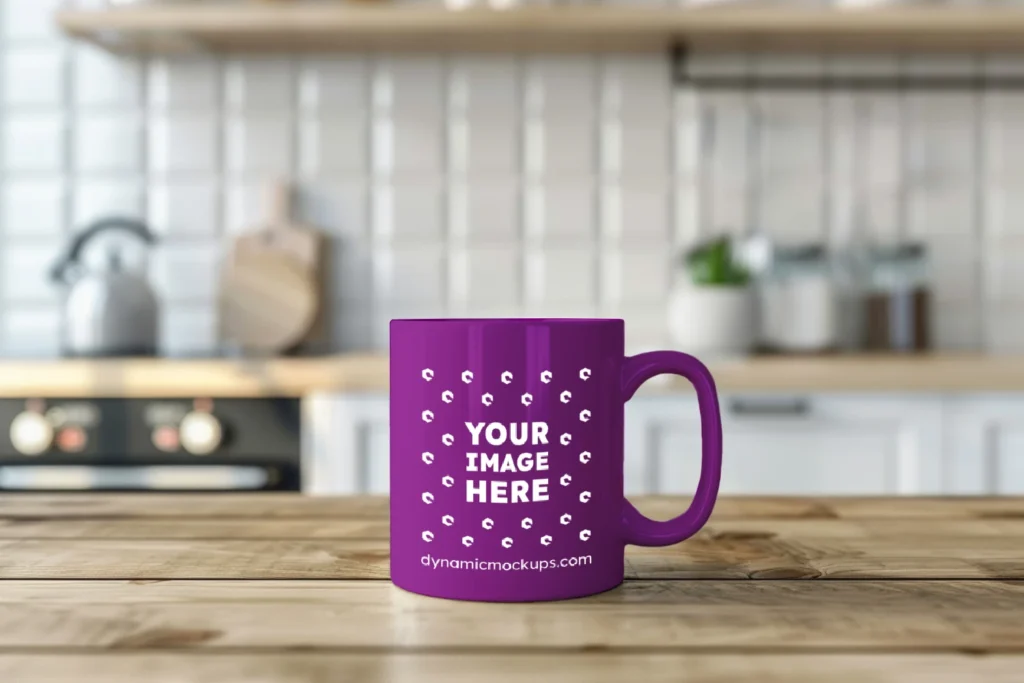 11oz Blank Purple Ceramic Coffee Mug Mockup Template