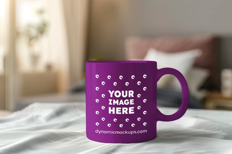 11oz Blank Purple Ceramic Coffee Mug Mockup Template