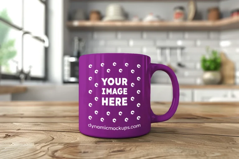 11oz Blank Purple Ceramic Coffee Mug Mockup Template