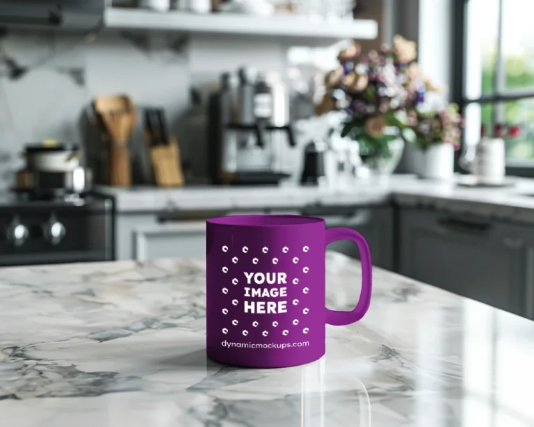 11oz Blank Purple Ceramic Coffee Mug Mockup Template