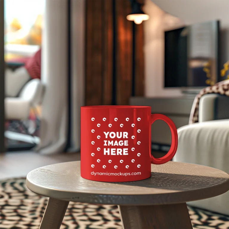 11oz Blank Red Ceramic Coffee Mug Mockup Template