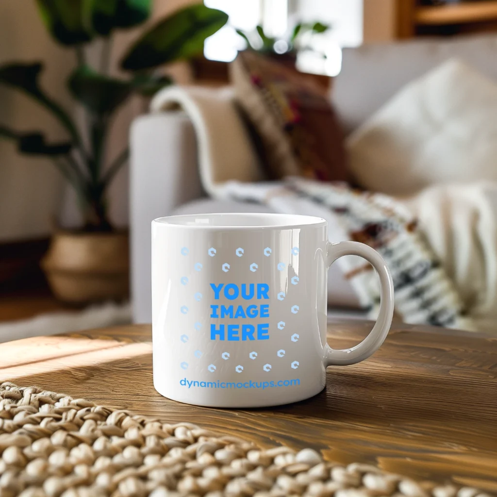 11oz Blank White Ceramic Coffee Mug Mockup Template