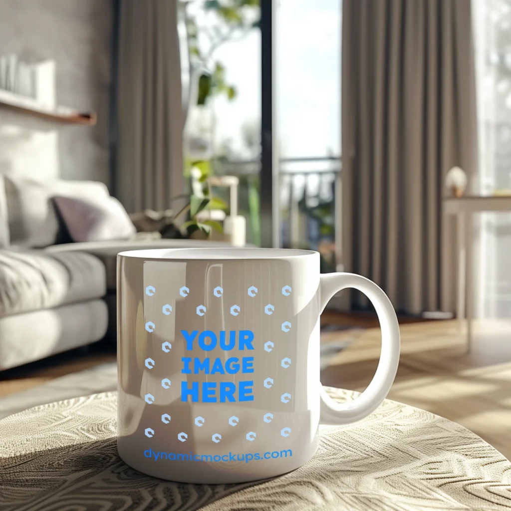 11oz Blank White Ceramic Coffee Mug Mockup Template