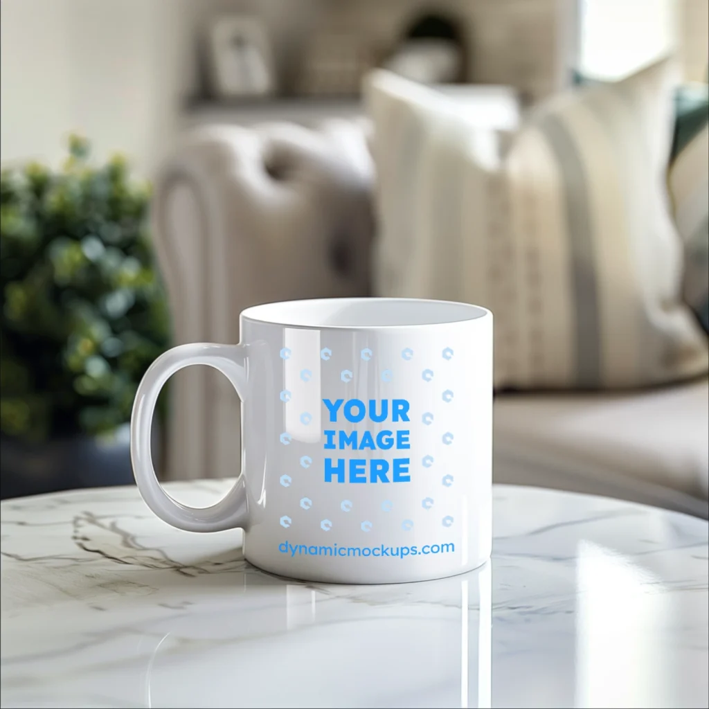 11oz Blank White Ceramic Coffee Mug Mockup Template