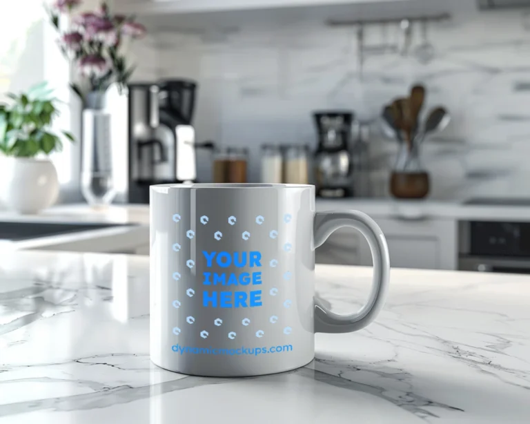 11oz Blank White Ceramic Coffee Mug Mockup Template