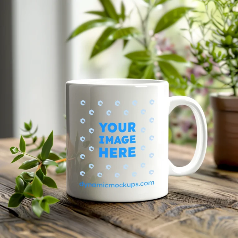 11oz Blank White Ceramic Coffee Mug Mockup Template