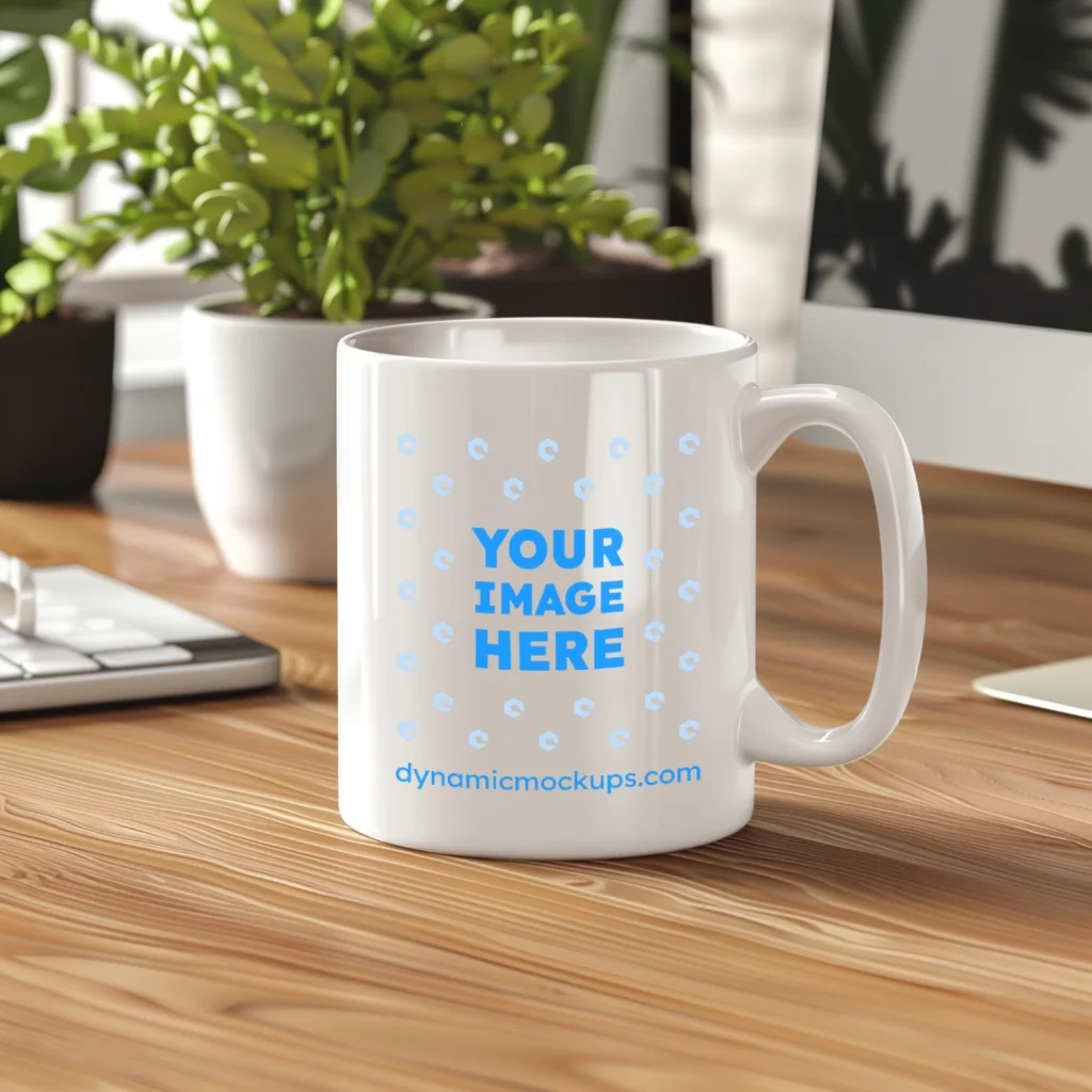 11oz Blank White Ceramic Coffee Mug Mockup Template