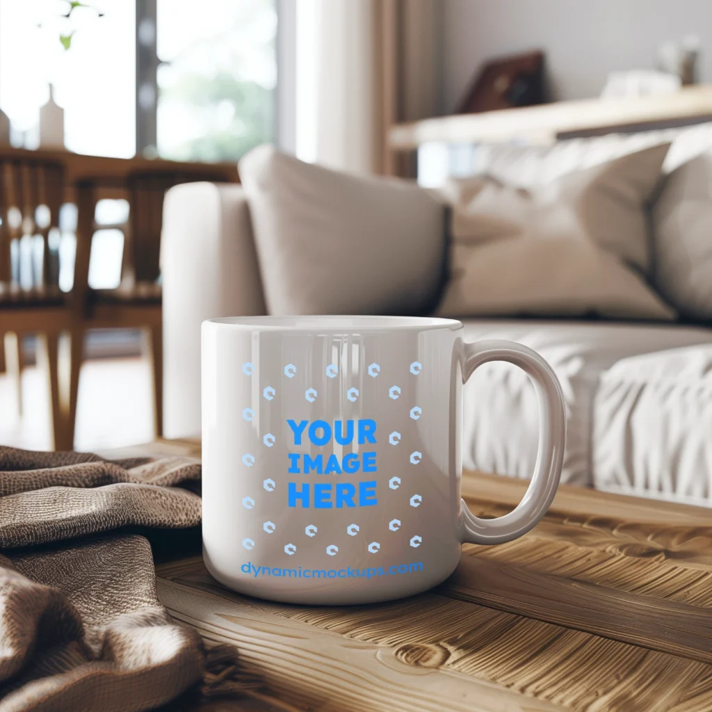 11oz Blank White Ceramic Coffee Mug Mockup Template