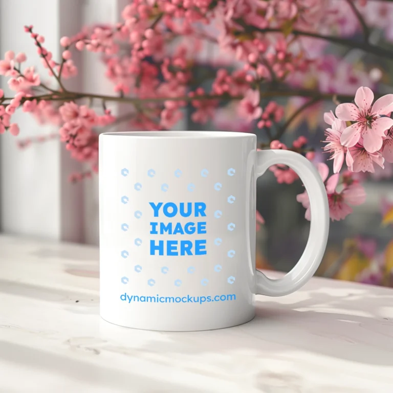 11oz Blank White Ceramic Coffee Mug Mockup Template