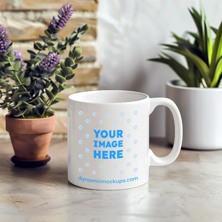 11oz Blank White Ceramic Coffee Mug Mockup Template