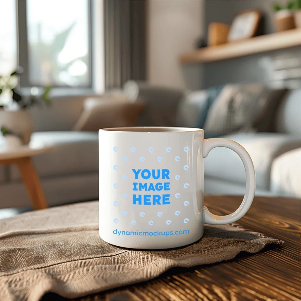 11oz Blank White Ceramic Coffee Mug Mockup Template