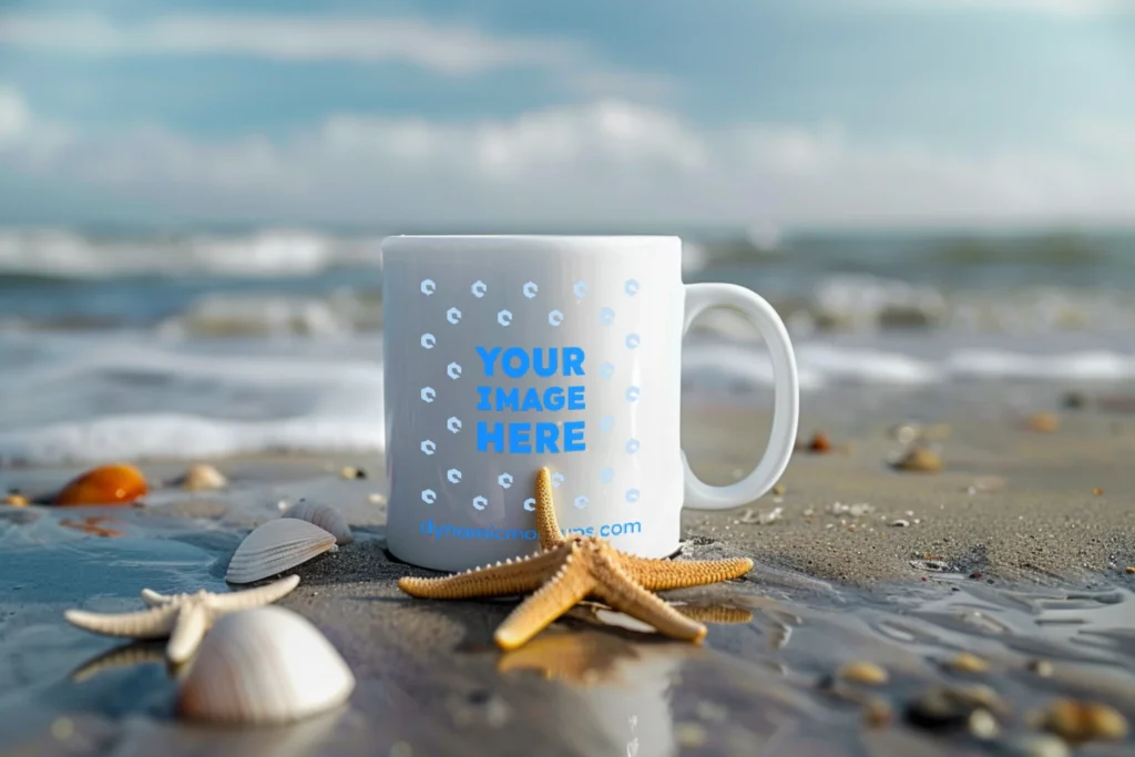 11oz Blank White Ceramic Coffee Mug Mockup Template