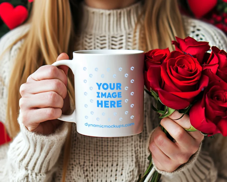 11oz Blank White Ceramic Coffee Mug Mockup Template