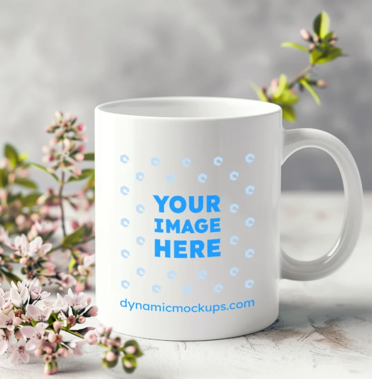 11oz Blank White Ceramic Coffee Mug Mockup Template