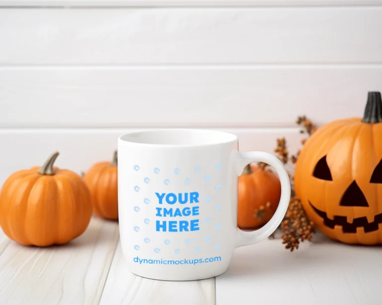 11oz Blank White Ceramic Coffee Mug Mockup Template