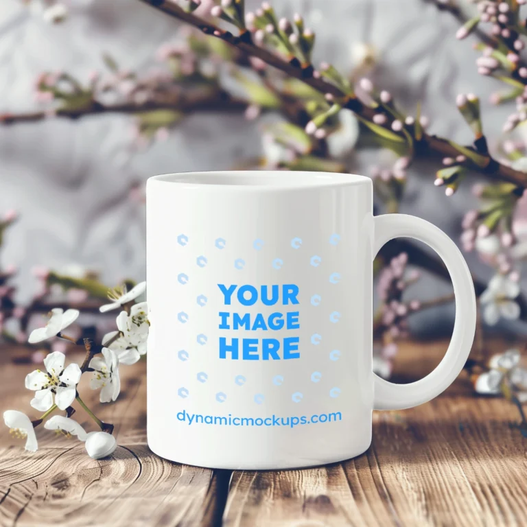 11oz Blank White Ceramic Coffee Mug Mockup Template