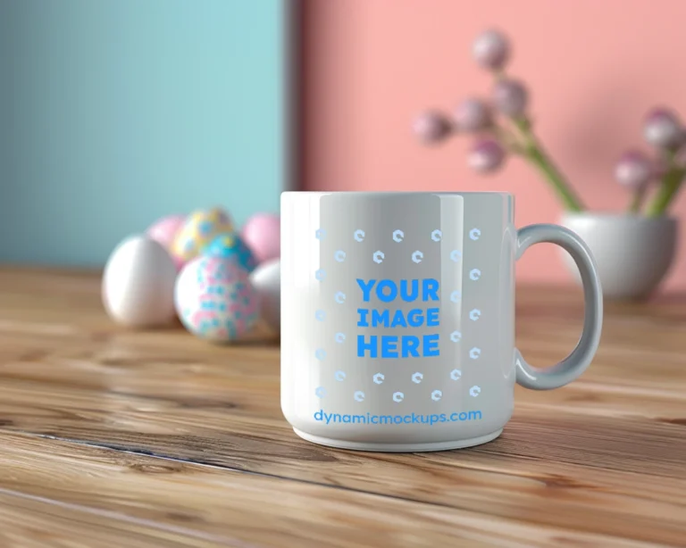 11oz Blank White Ceramic Coffee Mug Mockup Template