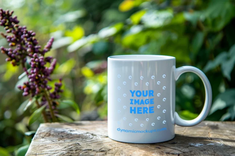 11oz Blank White Ceramic Coffee Mug Mockup Template