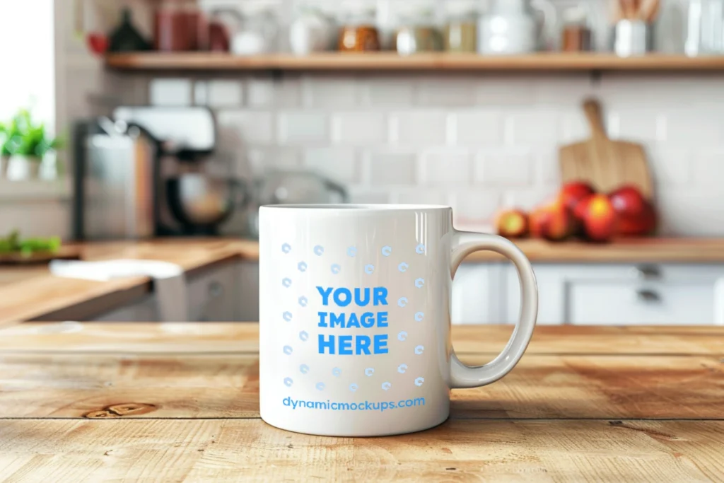 11oz Blank White Ceramic Coffee Mug Mockup Template