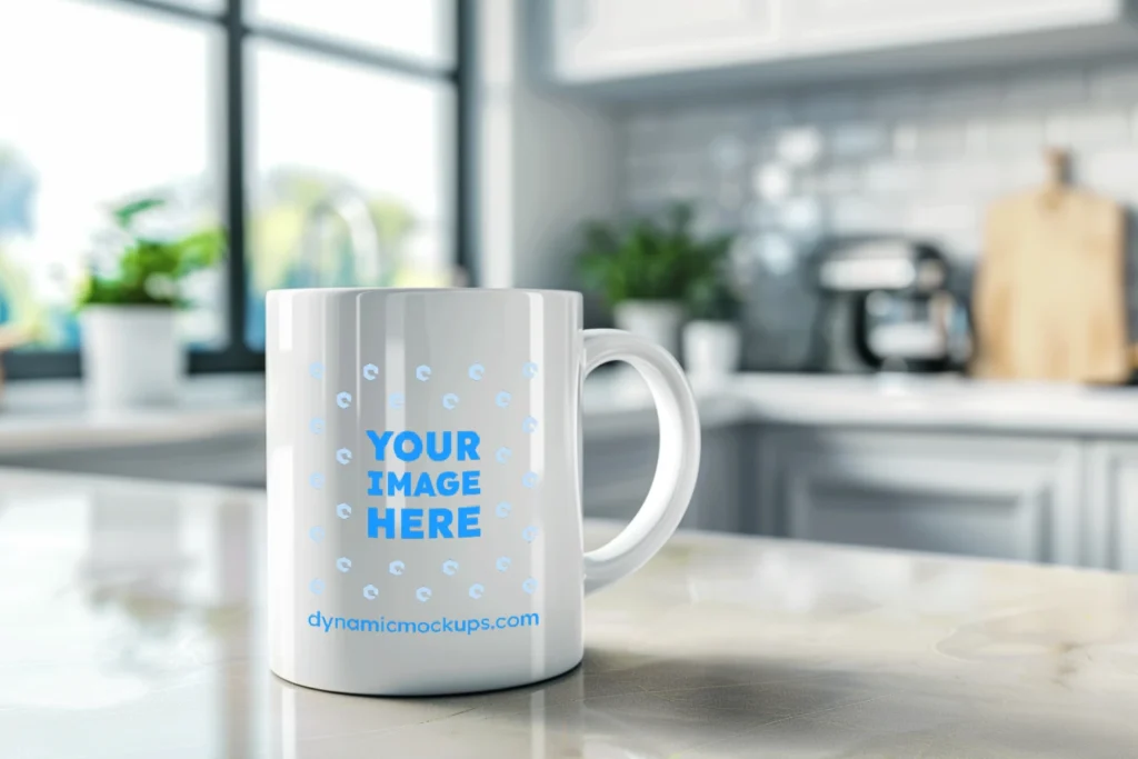 11oz Blank White Ceramic Coffee Mug Mockup Template