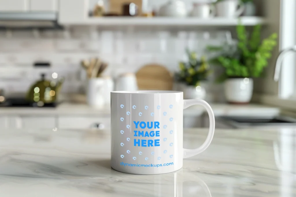 11oz Blank White Ceramic Coffee Mug Mockup Template