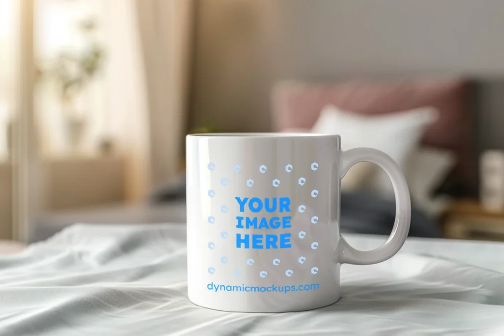 11oz Blank White Ceramic Coffee Mug Mockup Template