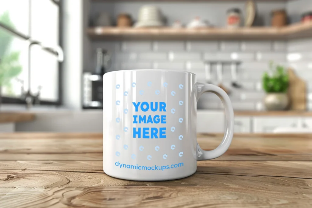 11oz Blank White Ceramic Coffee Mug Mockup Template