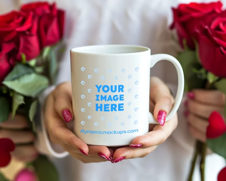 11oz Blank White Ceramic Coffee Mug Mockup Template