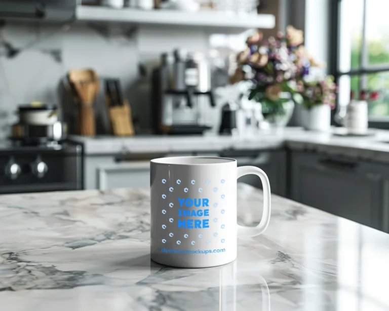 11oz Blank White Ceramic Coffee Mug Mockup Template