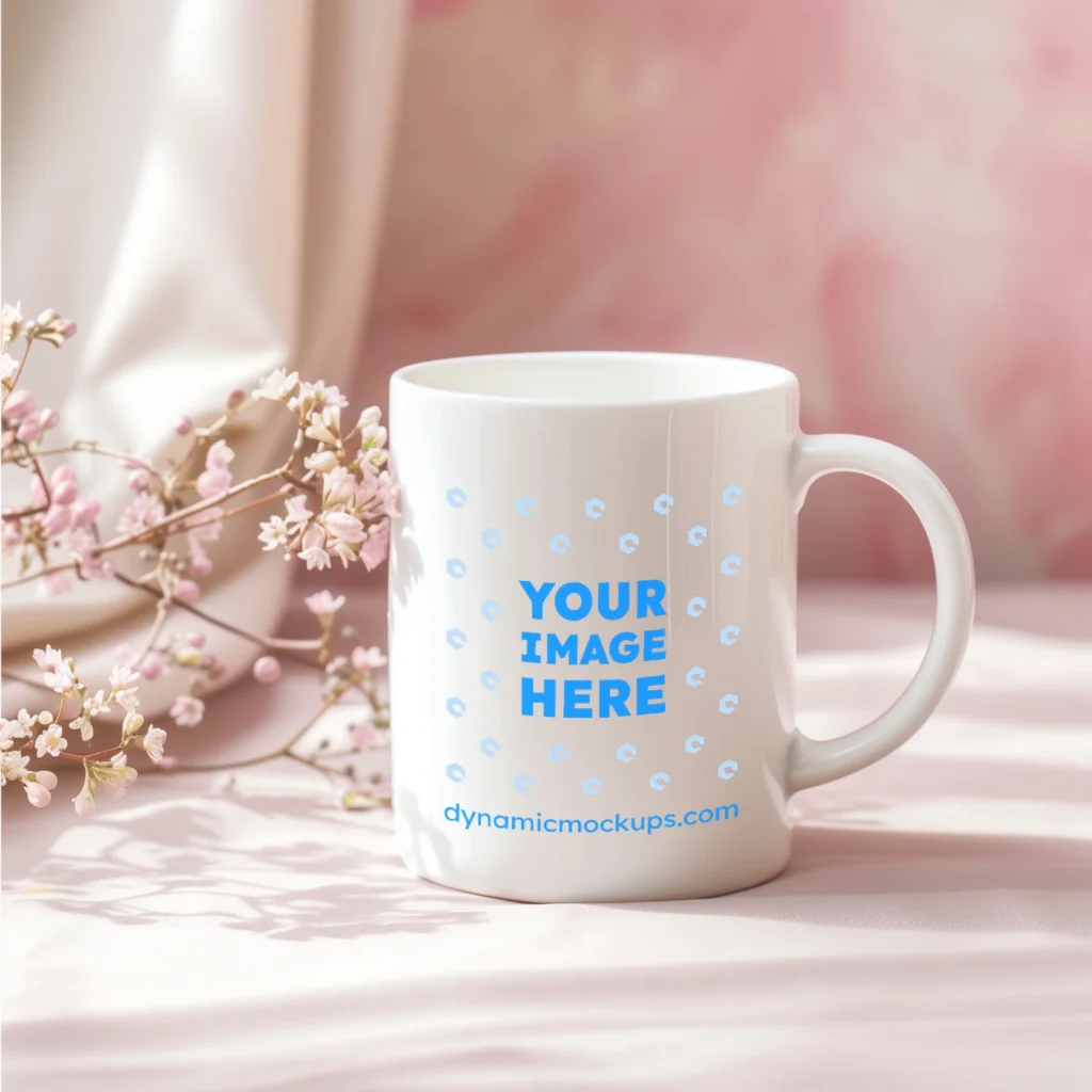 11oz Blank White Ceramic Coffee Mug Mockup Template