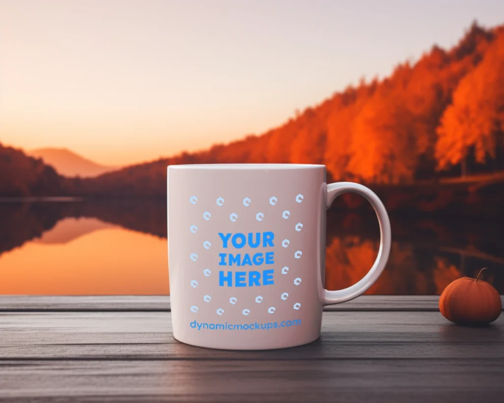 11oz Blank White Ceramic Coffee Mug Mockup Template