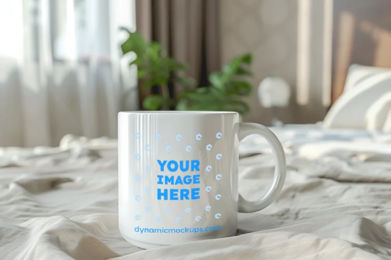 11oz Blank White Ceramic Coffee Mug Mockup Template