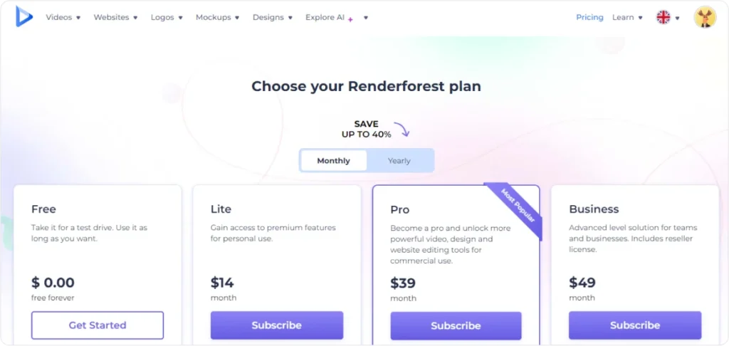 renderforest-pricing