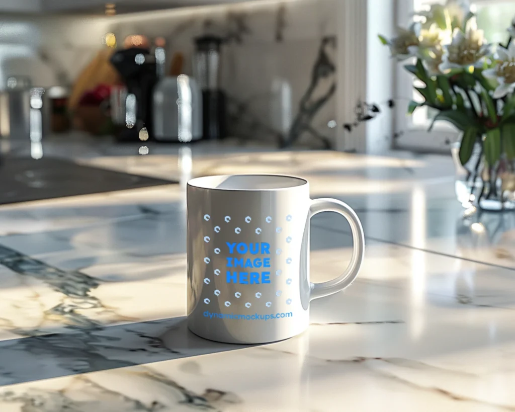 15oz Blank White Ceramic Coffee Mug Mockup Template