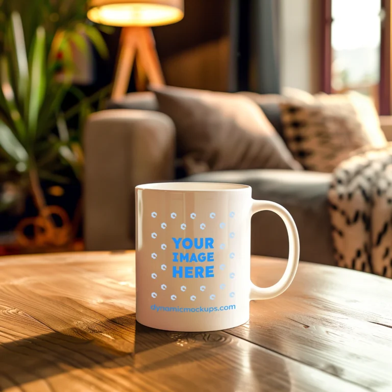 15oz Blank White Ceramic Coffee Mug Mockup Template